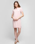 Robe polo courtes avec sequins -Rose Claire