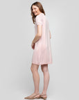 Robe polo courtes avec sequins -Rose Claire