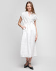 Robe sans manches avec ceinture à nouer -Blanc