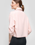 Chemise ML avec manches retroussées -Rose claire