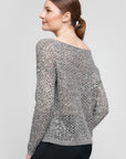 Chandail manches longues avec sequins- Gris